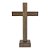 Cruz de Mesa Madeira Nobre Cristo Prateado 20cm Devocional - Imagem 6
