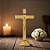 Crucifixo De Mesa E Altar 30cm Dourado Luxo Jesus Cristo - Imagem 5