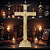 Crucifixo De Mesa E Altar 30cm Dourado Luxo Jesus Cristo - Imagem 3