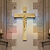 Crucifixo De Parede Metal Dourado 32 Cm Cruz Religiosa Luxo - Imagem 3