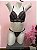 Conjunto Lingerie Luxy com Bojo e Calcinha Fio Duplo Azul com Rose - Imagem 1