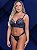 Conjunto Lingerie Luxy Azul com Rose - Imagem 10