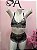 Conjunto Lingerie Sexy sem Bojo e Calcinha Rendada Estilo Shortinho com Amaração em X Lacradora - Imagem 1