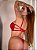 Conjunto lingerie Dama da Noite Corrente Vermelho - Imagem 2
