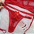 Conjunto lingerie Sedução tule Rendado Vermelho - Imagem 3
