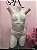 Conjunto Lingerie Luana com bojo e renda Branco - Imagem 1