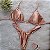Conjunto Biquíni Luxo Cortininha Fio Rose Gold com argola ouro - Imagem 1