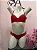 Conjunto Lingerie Laíla com bojo Vermelho com renda - Imagem 1