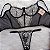 Conjunto Lingerie Afrodite Bordado Preto com Branco - Imagem 4
