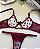 Conjunto Lingerie Aurora Vinho Tule e Bordado - Imagem 4