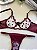 Conjunto Lingerie Aurora Vinho Tule e Bordado - Imagem 2
