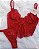 Conjunto Lingerie Hera Vermelho Cropped em tule e renda - Imagem 2