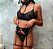 Conjunto Lingerie Love Preto com Cinta Liga e Gargantilha - Imagem 2