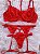 Conjunto Lingerie Love Vermelho com Cinta Liga e Gargantilha - Imagem 1