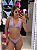 Conjunto Biquini Cortininha Estampado Violeta - Imagem 1