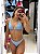 Conjunto Biquini Cortininha Estampado Sereia Azul - Imagem 1