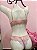Conjunto Lingerie Diana Estilo Top e Calcinha Fio Duplo em Renda Rose com Azul - Imagem 6