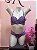 Conjunto Lingerie Charmosa com Bojo e Calcinha Fio Duplo Lílas com Detalhes em Animal Print - Imagem 1