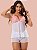 Baby Doll Tule Fatale Branco com Rosa - Imagem 5