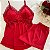 Pijama Short Doll Margarida com bojo Confort Vermelho - Imagem 1
