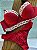 Conjunto Lingerie Vermelho com bolinhas brancas - Imagem 1