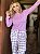Pijama de Inverno Feminino Manga Longa Lilás - Imagem 2