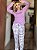 Pijama de Inverno Feminino Manga Longa Lilás - Imagem 4