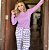 Pijama de Inverno Feminino Manga Longa Lilás - Imagem 1