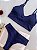 Conjunto Canelado Confort Top com bojo calcinha fio Azul - Imagem 1