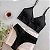 Conjunto Canelado Confort Top com bojo calcinha fio Preto - Imagem 1
