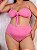 Conjunto Biquini Plus Size Caraguá Rosa sem bojo - Imagem 1