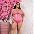 Conjunto Biquini Plus Size Caraguá Rosa sem bojo - Imagem 1