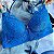Sutiã com bojo cropped em renda Azul Luxo - Imagem 1