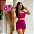 Conjunto Canelado Top e Short Magenta - Imagem 1