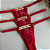 Calcinha Luana Sexy Vermelha em renda com plaquinha removível - Imagem 1