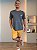 Pijama masculino verão loungewear camiseta em viscolycra e bermuda em moletinho - Imagem 2