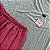 Pijama masculino verão com bolso bermuda vermelha listrada - Imagem 2