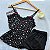 Pijama Baby Doll Florzinhas Preto - Imagem 1