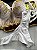 Conjunto Lingerie Luz Cropped Tule Branco e Dourado - Imagem 5