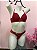 Conjunto Lingerie luxe com Bojo e Calcinha Fio Duplo em renda Vermelho - Imagem 1