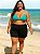 Shortinho Canelado de Praia Preto Plus Size - Imagem 1