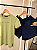 Pijama de Verão Dona de Mim T-shirt Camiseta de Manga Curta e Short Moletinho com Cós Elastico Verde Com Cinza - Imagem 2