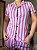 Pijama Americano Listrado Rosa com Branco - Imagem 3