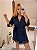 Robe Belle Nuit Manga Microfibra e Renda Azul - Imagem 1