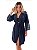 Robe Belle Nuit Microfibra e Renda Azul - Imagem 1