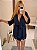 Robe Belle Nuit Manga Microfibra e Renda Azul - Imagem 4