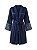 Robe Belle Nuit Manga Microfibra e Renda Azul - Imagem 3