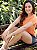 Pijama T-shirt Dona de Mim Laranja com Cinza - Imagem 2