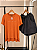 Pijama de Verão Dona de Mim T-shirt Camiseta de Manga Curta e Short Moletinho com Cós Elastico Laranja Com Cinza - Imagem 1