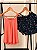 Pijama de Verão Floral Alças Finas e Short com Cós Elastico Salmão - Imagem 1